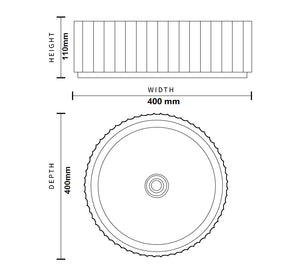 WB4011GR PIAZA Above Counter Basin in Matte Grey