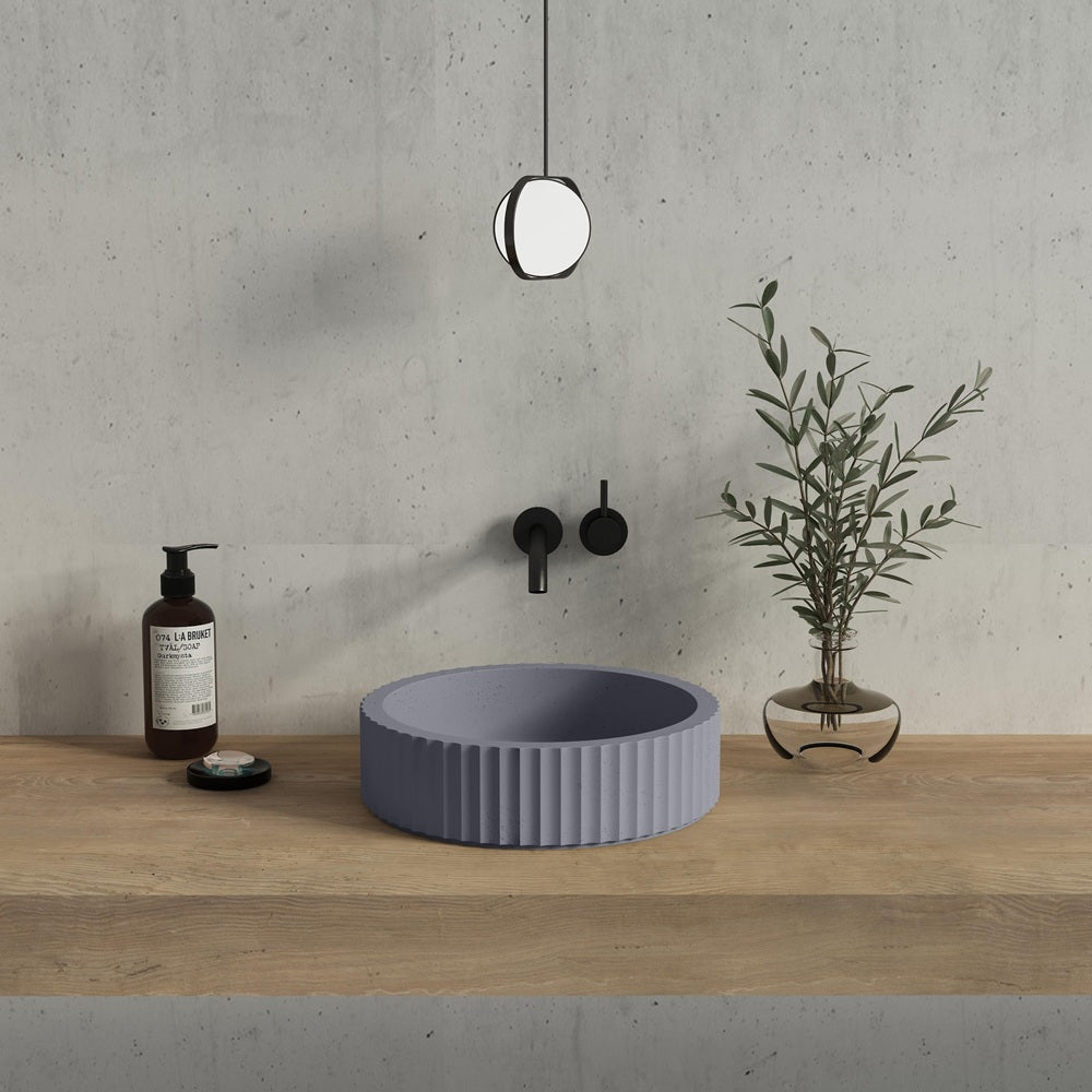 WB4011GR PIAZA Above Counter Basin in Matte Grey 400x400x110MM