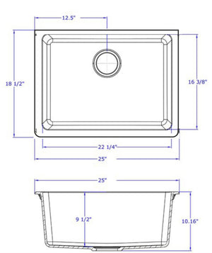 TSI Sinks WH6347.KS WHITE GRANITE QUARTZ STONE UNDERMOUNT KITCHEN SINK SINGLE BOWL 635*470*241MM