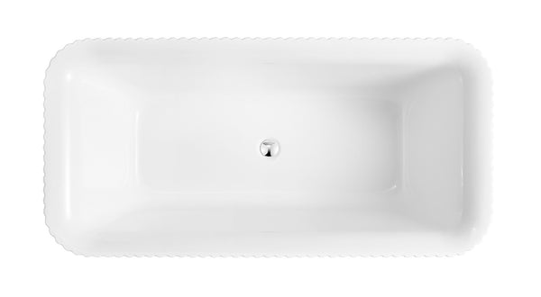 BT 317SM PIAZA SQ 1500mm Free Standing Bath Tub in Matte White 1480x720x580mm