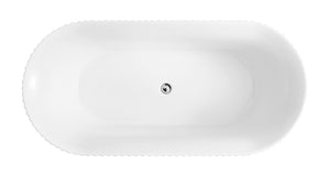 BT 318SM PIAZA RD 1500mm Free Standing Bath Tub in Matte White 1480x720x580mm