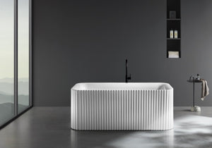 BT 317SM PIAZA SQ 1500mm Free Standing Bath Tub in Matte White 1480x720x580mm
