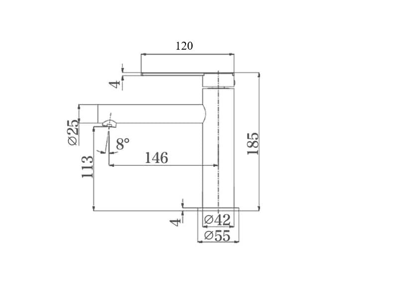 WT 2327BN ROMEO Basin Mixer in Brushed Nickel