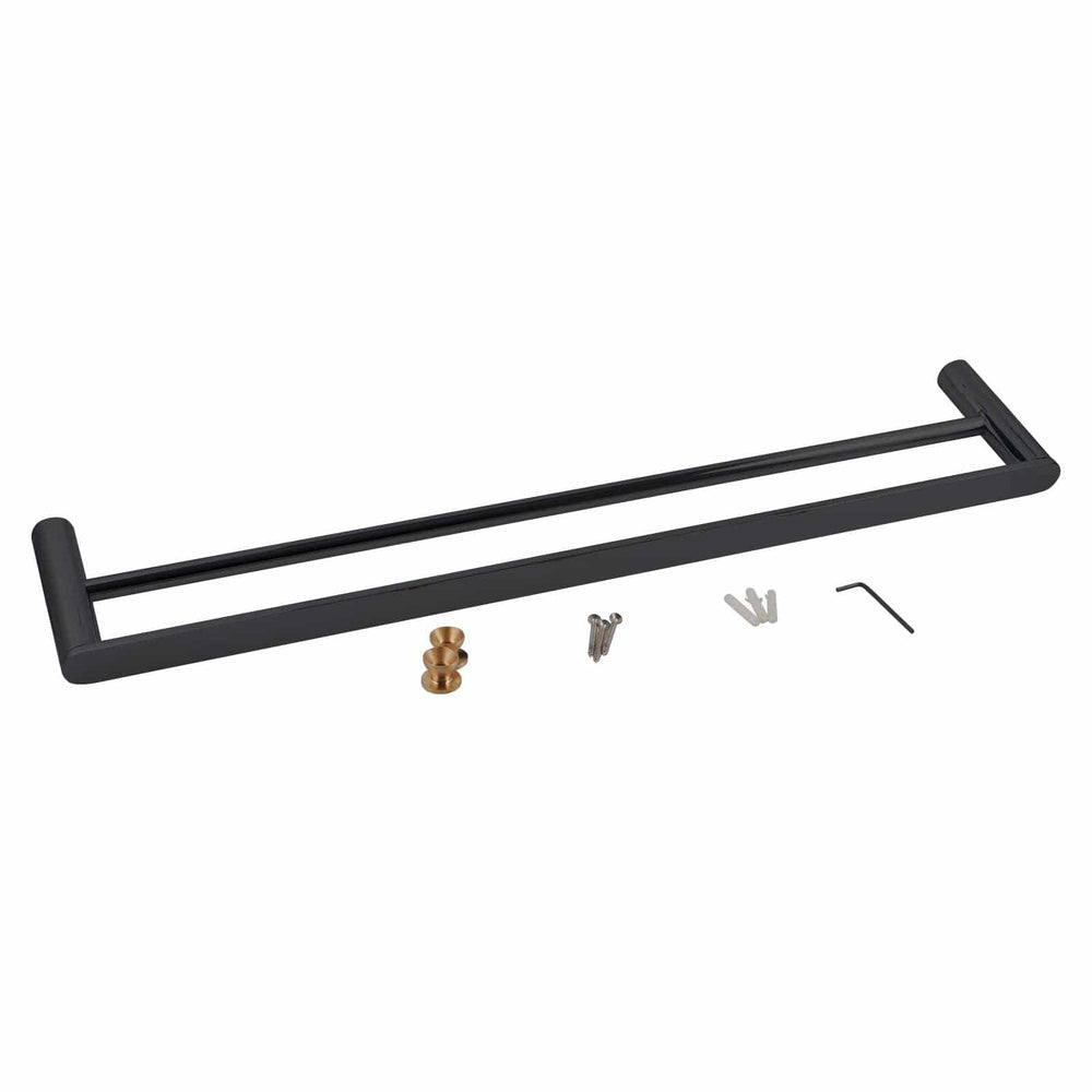OX6502.8.TR RUSHY BLACK DOUBLE TOWEL RAIL 800MM
