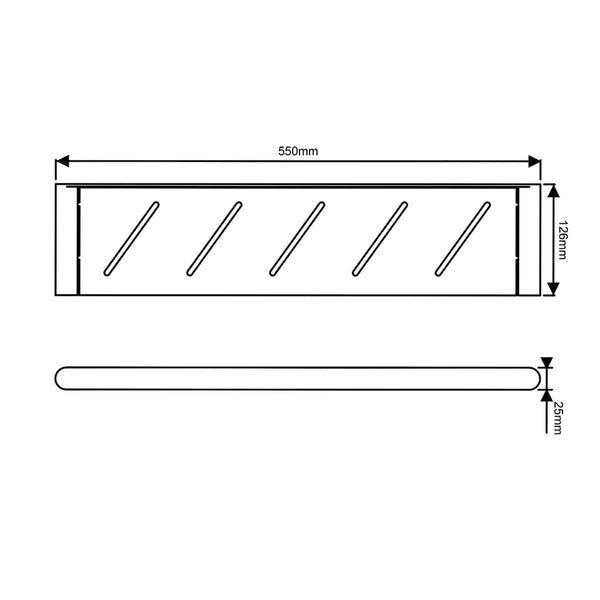 TSI Bathroom Accessories RUSHY Series Brushed Nickel Round Stainless Steel Shelf BU6514.TR