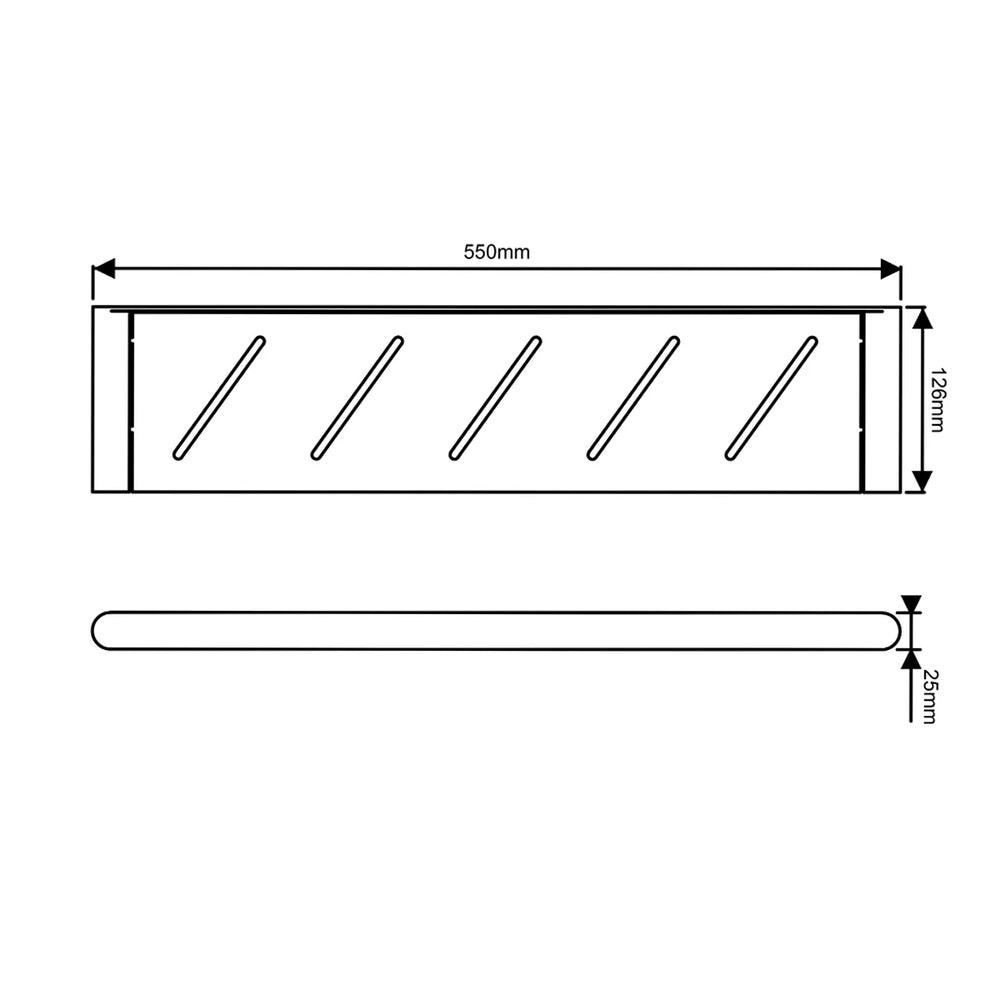 RUSHY Series Gun Metal Grey Round Stainless Steel Shelf GM6514.TR