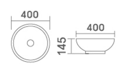 WB4030M ETERNAL Above Counter Basin in Matte White Finish