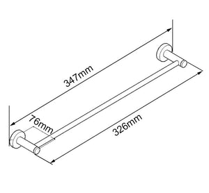 TSI Bathroom Accessories CH6610.TR LUCID PIN SERIES CHROME TOWEL RAIL 300MM