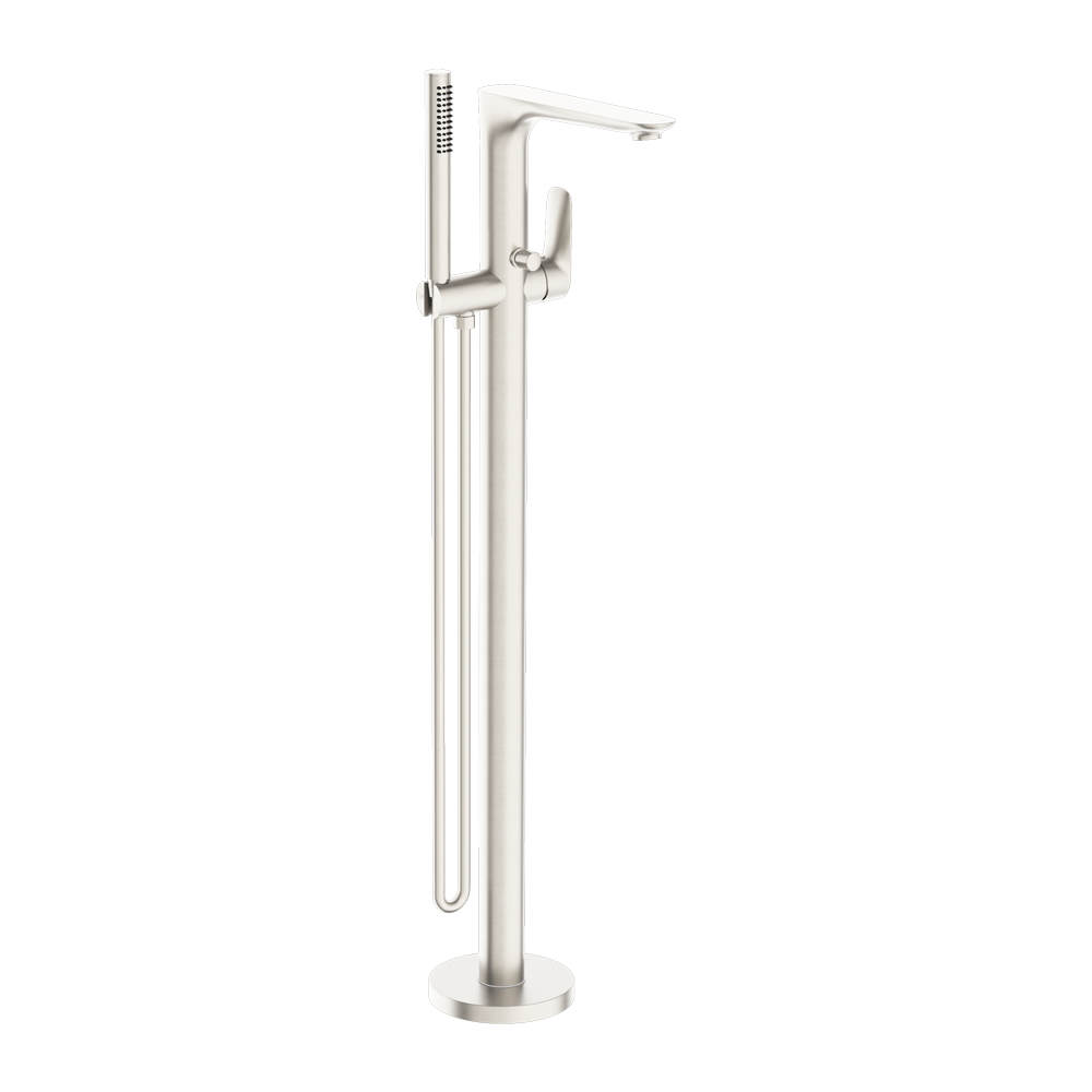 BIANCA FREESTANDING BATH MIXER WITH HAND SHOWER BRUSHED NICKEL (NR321503aBN)