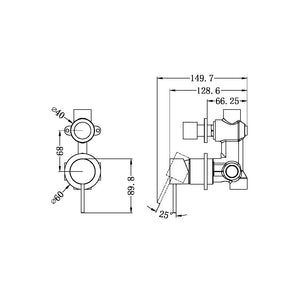 MECCA SHOWER MIXER WITH DIVERTOR SEPARATE BACK PLATE BRUSHED BRONZE (NR221911SBZ)