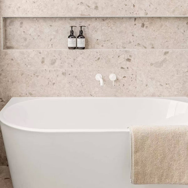 MECCA WALL BASIN/BATH MIXER SEPARATE BACK PLATE 120/160/185/230/260MM MATTE WHITE