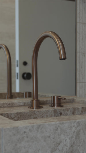 MECCA HOB BASIN MIXER ROUND SWIVEL SPOUT BRUSHED BRONZE (NR221901bBZ)