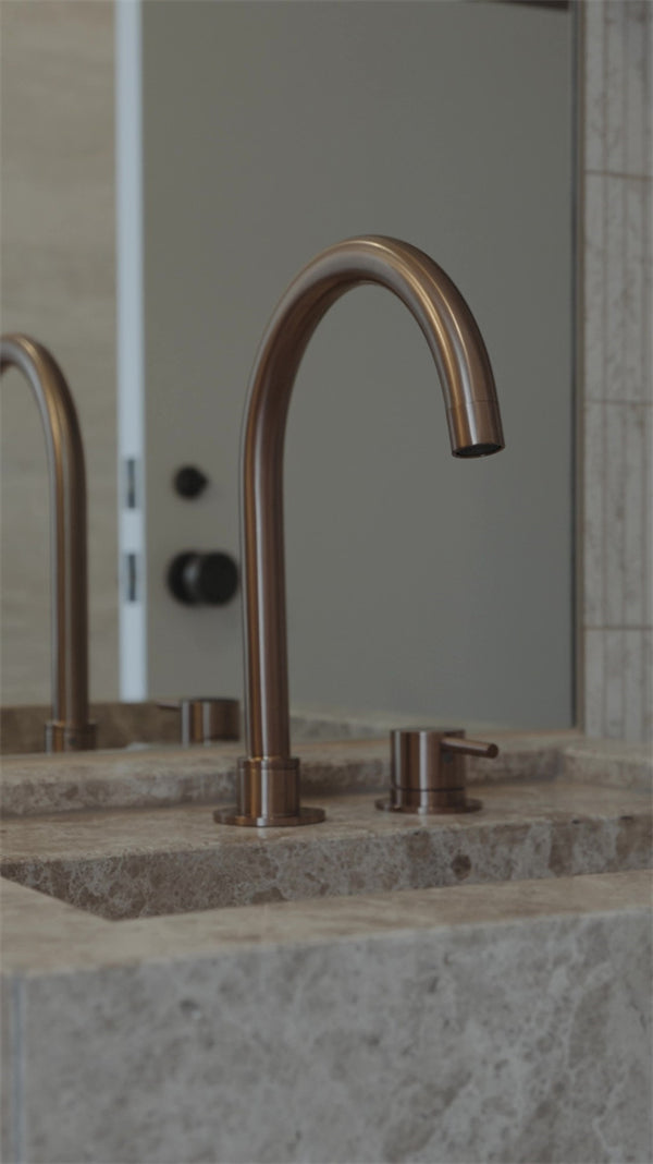 MECCA HOB BASIN MIXER ROUND SWIVEL SPOUT BRUSHED BRONZE (NR221901bBZ)