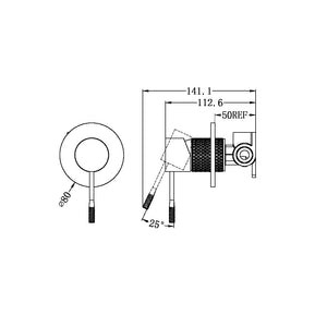 OPAL SHOWER MIXER 80MM PLATE BRUSHED GOLD (NR251909BG)