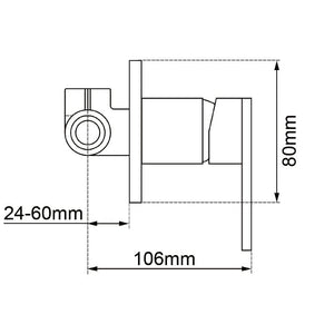TSI Mixer Taps CH0126-2-80.ST LUCID PIN ROUND CHROME SHOWER/BATH WALL MIXER(80MM COVER PLATE)