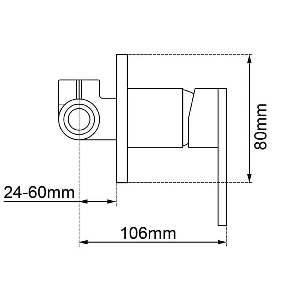 TSI Mixer Taps CH0126-2-80.ST LUCID PIN ROUND CHROME SHOWER/BATH WALL MIXER(80MM COVER PLATE)