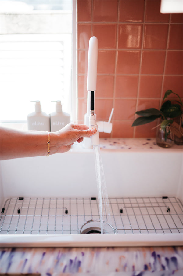 MECCA PULL OUT SINK MIXER WITH VEGIE SPRAY FUNCTION MATTE WHITE (NR221908MW)