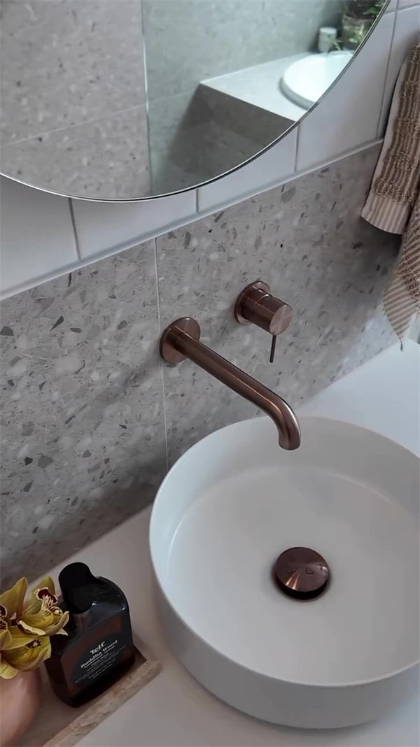MECCA WALL BASIN/BATH MIXER SEPARATE BACK PLATE 120/160/185/230/260MM BRUSHED BRONZE