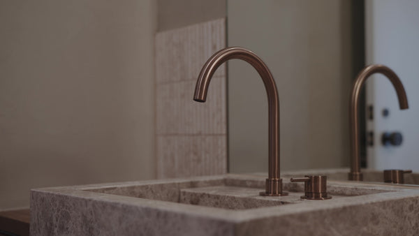 MECCA HOB BASIN MIXER ROUND SWIVEL SPOUT BRUSHED BRONZE (NR221901bBZ)