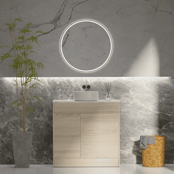 ERICA 900mm Natural Oak Floor Standing Vanity E-FS900
