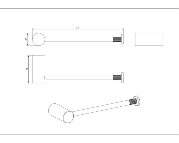 TSI Bathroom Accessories BUGM9003.TR CADDENCE SERIES BRUSHED GUN METAL GREY TOWEL RING