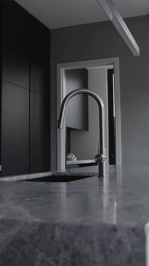 MECCA PULL OUT SINK MIXER WITH VEGIE SPRAY FUNCTION GUN METAL (NR221908GM)