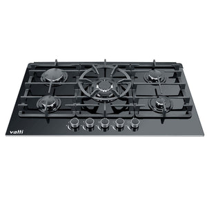 APCT 901 900mm Black Glass Gas Cooktop.