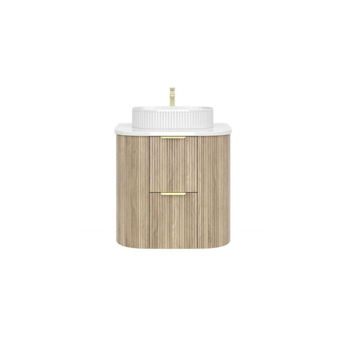 KDK Vanity Arden-D Classic Oak Fluted Curved Wall Hung Vanity Cabinet 600mm