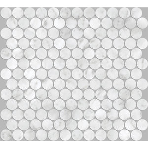 ART003 PR23CA-H ARTEMIS CARRARA WHITE PENNY ROUND HONED 23X23MM (300X300mm per sheet)