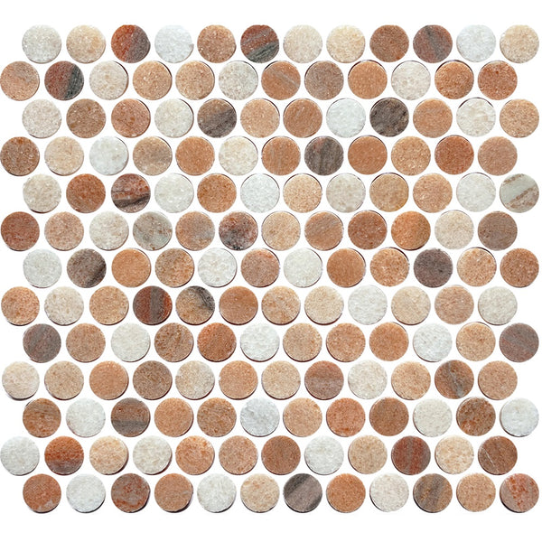 ART019 ARTEMIS ROSA PORTOGALLO PENNY ROUND HONED 23X23 (300X300mm per sheet)