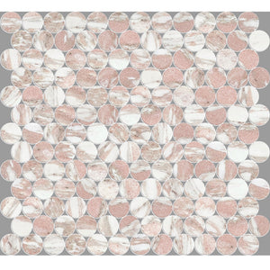 ART027 PR23NP-H ARTEMIS NORWEGIAN PINK PENNY ROUND HONED 23X23MM (300X300mm per sheet)
