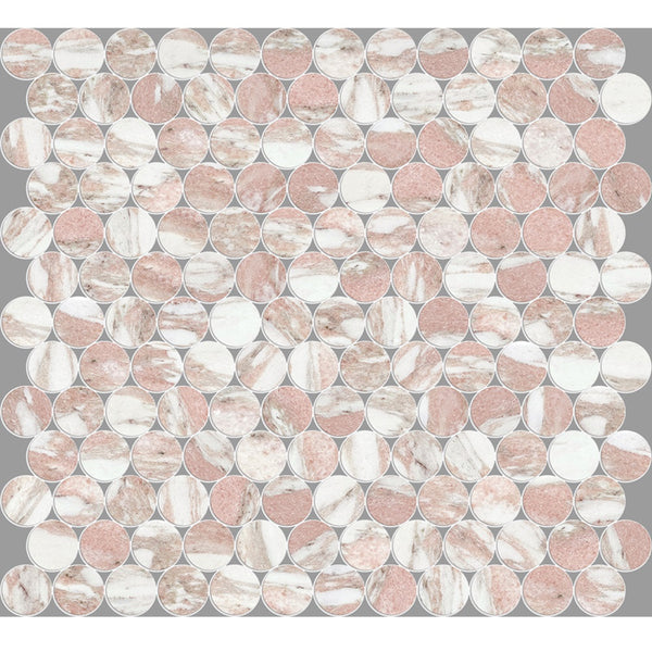 ART027 PR23NP-H ARTEMIS NORWEGIAN PINK PENNY ROUND HONED 23X23MM (300X300mm per sheet)