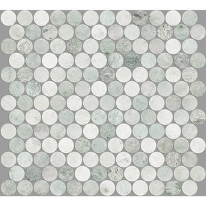ART032 PR23MG-H ARTEMIS MING GREEN PENNY ROUND HONED 23X23MM (300X300mm per sheet)