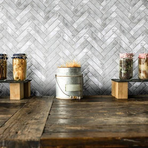 GNS Tile ART203 HB35150CA-H ARTEMIS CARRARA WHITE HERRINGBONE HONED 35X150MM (235x240mm per Sheet)
