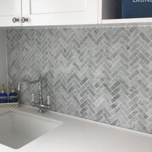 GNS Tile ART258 ARTEMIS CARRARA GREY HERRINGBONE HONED 35X150 (235x240mm per Sheet)