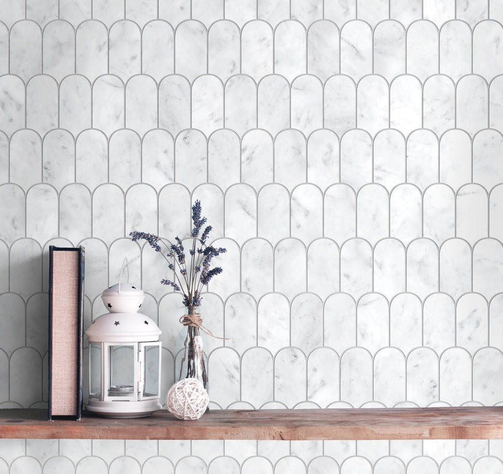 ART403 ARTEMIS CARRARA WHITE FEATHER HONED 50X103 (330x330mm per Sheet)