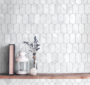 GNS Tile ART403 ARTEMIS CARRARA WHITE FEATHER HONED 50X103 (330x330mm per Sheet)