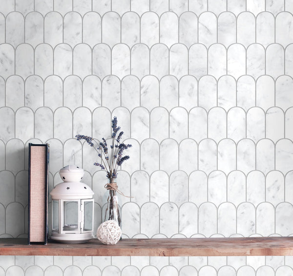 GNS Tile ART403 ARTEMIS CARRARA WHITE FEATHER HONED 50X103 (330x330mm per Sheet)