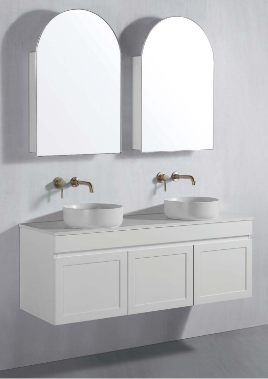 ASH-6161MW Archive Collection 610X610x120MM Matt White SHAVING CABINET