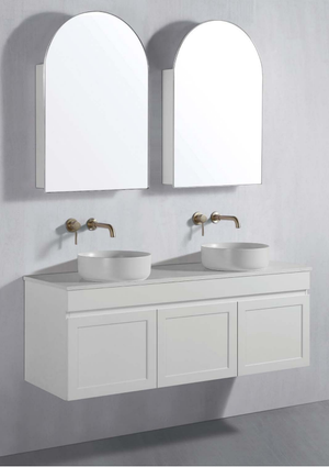 ASH-6161MW Archive Collection 610X610x120MM Matt White SHAVING CABINET