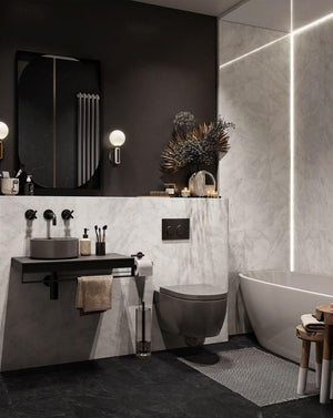 GNS Tile Amici Black Matt P3 Marble Look Tile 200X200mm