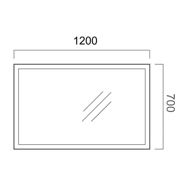 ZENMO simple Anti Fog Mirror with LED Light  1200*700mm
