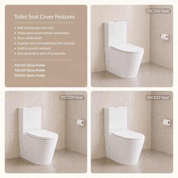 Noveen Toilets T6002R — DENVER Rimless Toilet Suite