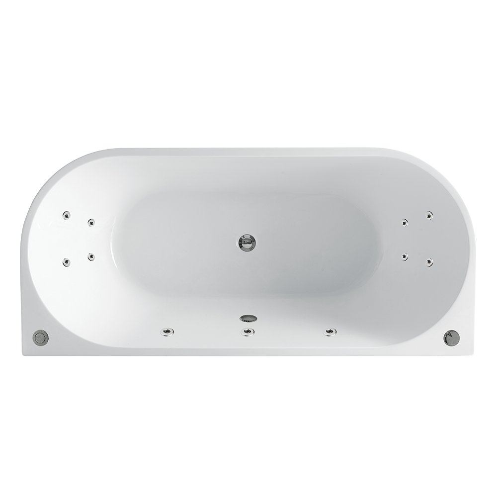 BTA1700-H-SPA Atlanta Back to Wall Hydrotherapy Spa Bathtub 1700x780x600mm