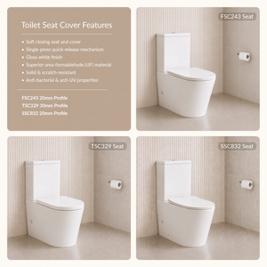 Noveen Toilets NT-1053GB — AUSTIN Tornado Rimless Toilet Suite with GEBERIT Fittings