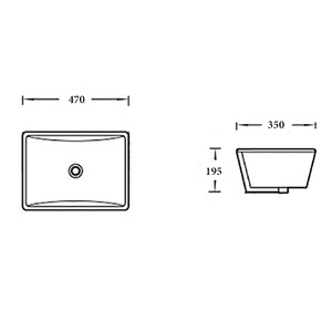 Noveen Basins BA100 - Under Counter Basin 465x340x200MM