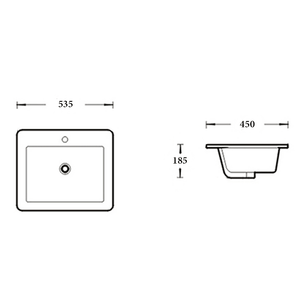 Noveen Basins BA110 - Drop In Basin 535x460x185MM