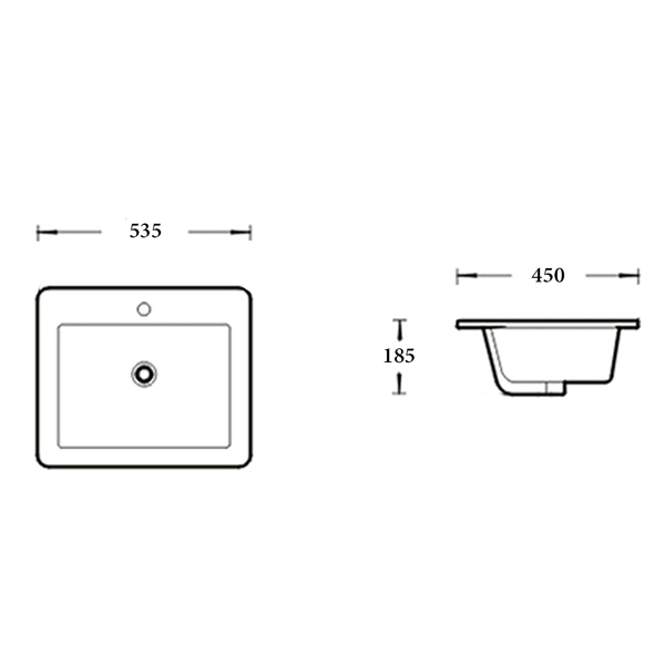 Noveen Basins BA110 - Drop In Basin 535x460x185MM