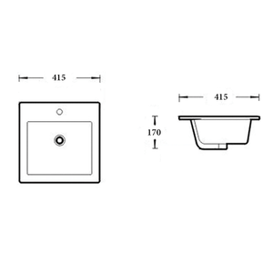 Noveen Basins BA120 - Drop In Basin 410x410x180MM