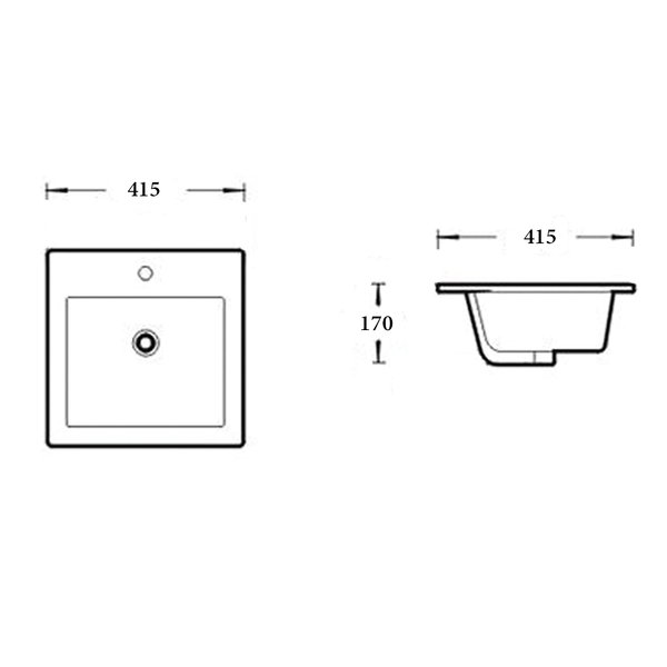 Noveen Basins BA120 - Drop In Basin 410x410x180MM